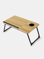 Podstawka pod laptopa regulowana biurko modern czarno-brązowa 55x32 cm