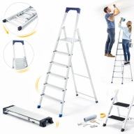 DRABINA DOMOWA STALOWA METALOWA UNIWERSALNA 6STOPNI 125KG MOCNA DRABINA