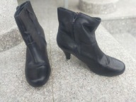 HUSH PUPPIES nr 39/6UK wygodne czarne botki na szpilce skóra