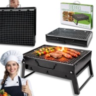GRILL TURYSTYCZNY PRZENOŚNY SKŁADANY KEMPINGOWY WĘGLOWY MAŁY Z UCHWYTEM
