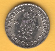 (1WE07) Wenezuela 25 centymów, 1977