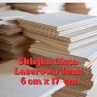 Formatka 1szt. Sklejka 6x17 cm Grubość 3mm Cięta Laserem Decoupage DIY