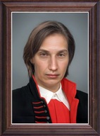 Obraz Jan Wnęk portret w drewnianej ramie ze szkłem