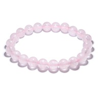 Bransoletka Kwarc Różowy naturalny kulka 8mm 18cm