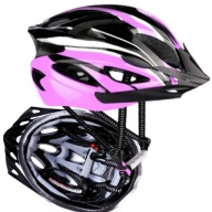 KASK ROWEROWY DAMSKI RÓŻOWY SZOSOWY Z DASZKIEM MTB REGULOWANY NA ROLKI