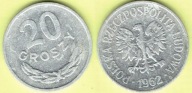 POLSKA 20 groszy 1962 r.