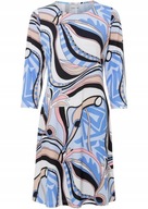 24063 SUKIENKA W KOLOROWE WZORY RĘKAWY 3/4 rozmiar 40/42