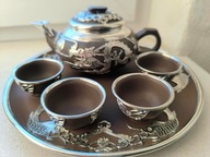 Chiński zestaw do herbaty fioletowa glinka Zisha Yixing cyna Yantai