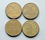 NIEMCY NRD 20 PFENNIG 1969-1971 ZESTAW 4 SZT.