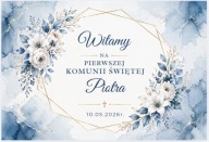 Tablica Powitalna Komunijna Dekoracja Sali Pierwsza Komunia Święta