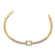 76812 BRANSOLETKA 18K POZŁACANA 19-17 CM 10 MM AB CRYSTAL Swarovski