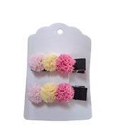 Spinki spineczki do włosów pomponiki handmade 2 szt.