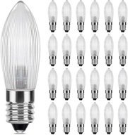 25 x Żarówka choinkowa do świecznika adwentowego LED E10 ciepła biel