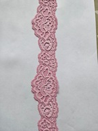 Koronka francuska elastyczna różowa szerokość 5cm.