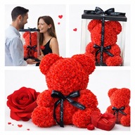 MIŚ Z RÓŻ PREZENT NA WALENTYNKI CZERWONY XXL DLA NIEJ ŻONY DZIEWCZYNY KWIAT