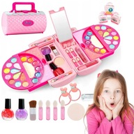 DUŻY KUFEREK ZESTAW KOSMETYKÓW PREZENT 6 7 8 9 10 LATKI MAKIJAŻ DZIEWCZYNKI