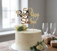 TOPPER NA TORT PERSONALIZACJA ROCZNICA ŚLUBU 10,20,30 DEKORACJA