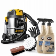 Zestaw do prania tapicerki detailingu auta Odkurzacz+ chemia K2 szczotki