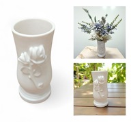 Wazon Nagrobny, Wazon na cmentarz Memorial Rose - Mleczno Biały