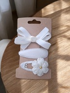 Spinki do włosów kwiatek kokardka ecru 3 szt.