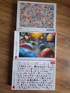 3x puzzle 1000szt kompletne
