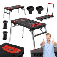 STÓŁ WARSZTATOWY ROBOCZY SKŁADANY PROLINE 7W1 WYTRZYMAŁY IDEALNY GARAŻOWY