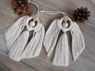 Aniołki - ozdoby choinkowe z makramy