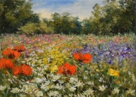 Łąka" obraz olejny na płótnie 30x40cm , oryginał Garncarek Al,,,