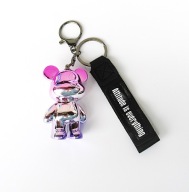 Brelok do torebki kluczy damski holo misiek różowe uszka prezent