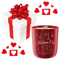 ŚWIECA TRADYCYJNA SOJOWA Z NAPISEM KOCHAM CIĘ PREZENT DLA NIEJ WALENTYNKI