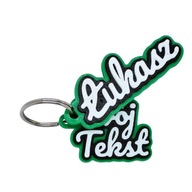Zielony Breloczek z WYBRANYM imieniem i TWOIM TEKSTEM