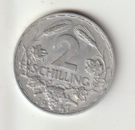 Austria 2 Szyling 1947 piekny stan