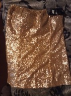 Top, bluzeczka, bez ramiączek, cekiny , złota, karnawał