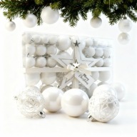 BOMBKI NA CHOINKĘ STROIK 100 SZT CHOINKOWE DUŻY ZESTAW NIETŁUKĄCE ZAWIESZKI
