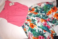 NEXT 152 CM SUKIENKA BAW. ŁĄCZONA PALMY KWIATY SUPER NOWA!