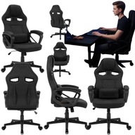 Fotel Gamingowy Biurowy SENSE7 Knight Materiałowy Czarny