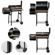 GRILL WĘGLOWY OGRODOWY + WEDZARNIA TERMOMETR KOMIN MARK ADLER 60 X 30 CM