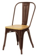 Krzesło Loft Metalowe Lugano Corsica Copper Oak Industrialne Do Jadalni