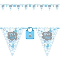 girlanda Baner flagi ITS A BOY baby shower BŁĘKITNY 600cm 2SZT
