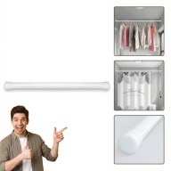 DRĄŻEK ROZPOROWY TELESKOPOWY PRYSZNICOWY DO SZAFY ŁAZIENKI 145-260CM BIAŁY