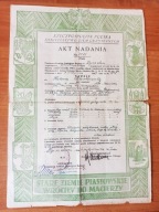 Zgorzelec-Autentyczny akt nadania ziemi – Rzeczpospolita Polska, 1947 r.