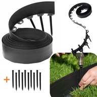 OBRZEŻE OGRODOWE TRAWNIKOWE 20M x 10CM PLASTIKOWE CZARNE 40 KOTEW 20 GRATIS