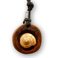 „Muszla” - wisiorek, zawieszka, naszyjnik pirografia, Dzień Matki, prezent