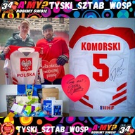 Koszulka nr 5 Filip Komorski GKS Tychy + serce WOŚP + zestaw gadżetów