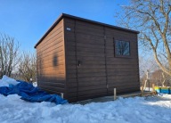 Domek narzędziowy, ogrodowy, schowek 3x2,5 ORZECH MAT, OKNO, FILC, RYNNY