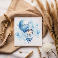 KARTKA okolicznościowa dziecięca 14x14cm Hello ilittle