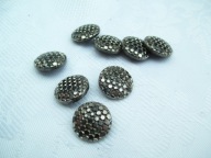 GUZIKI VINTAGE POSREBRZANE-PLASTIKOWE - 8 SZT.