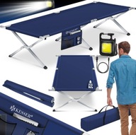 LEKKIE ŁÓŻKO POLOWE TURYSTYCZNE KEMPINGOWE SKŁADANE 150 kg PRZENOŚNE s22