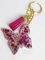 Piękny Brelok motyl żywicy epoksydowej breloczek handmade motylek prezent