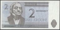 Estonia 2 korony 1992 - AB - Baer - stan bankowy UNC